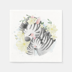 Guardanapo De Papel Mãe e Bebê Zebra Napkins