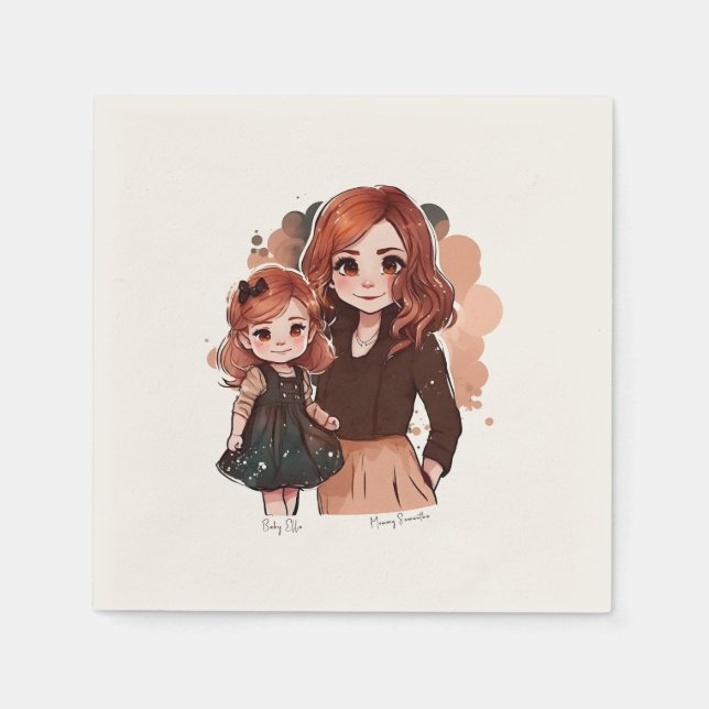 Guardanapo De Papel Mãe e Filha Adoráveis (2) (Frente)