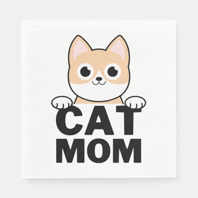 Guardanapo De Papel Mãe Gato Engraçado (Frente)