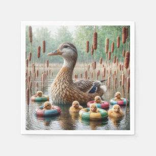 Guardanapo De Papel Mãe Mallard Duck Com Duelos