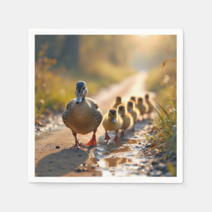 Guardanapo De Papel Mãe Mallard Duck Com Duelos