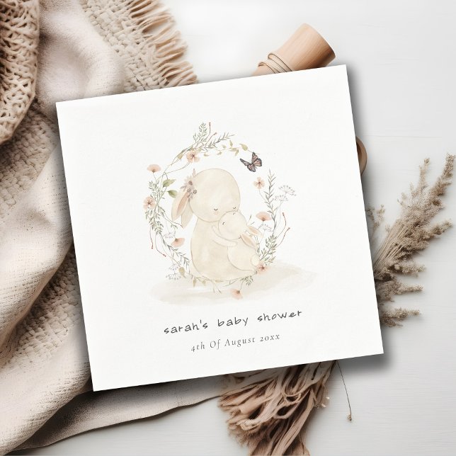 Guardanapo De Papel Mãe Suave Bonita Coelhinha Floral Chá de fraldas (Criador carregado)