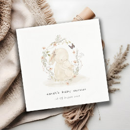 Guardanapo De Papel Mãe Suave Bonita Coelhinha Floral Chá de fraldas