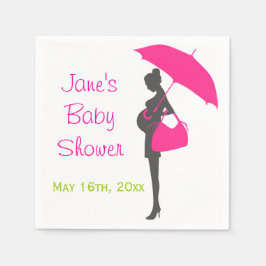 Guardanapo De Papel Magenta Silhouette Chá de fraldas Napkins