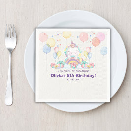 Guardanapo De Papel Magical cute unicorn girl birthday celebration