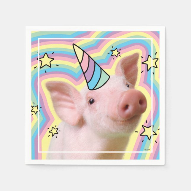 Guardanapo De Papel Magical Piglet Unicorn (Frente)