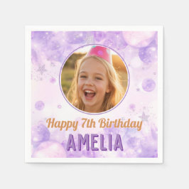 Guardanapo De Papel Magical Purple Photo Birthday Party 