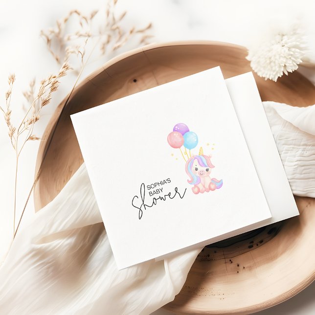 Guardanapo De Papel Magical Rainbow Unicorn Baby Shower Party (Criador carregado)