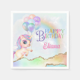 Guardanapo De Papel Magical Rainbow Unicorn Birthday