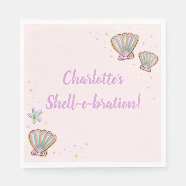 Guardanapo De Papel Magical Shell-e-bration Napkins (Frente)