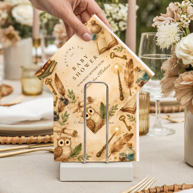 Guardanapo De Papel Magical Spellbook Wizard Baby Shower (Criador carregado)