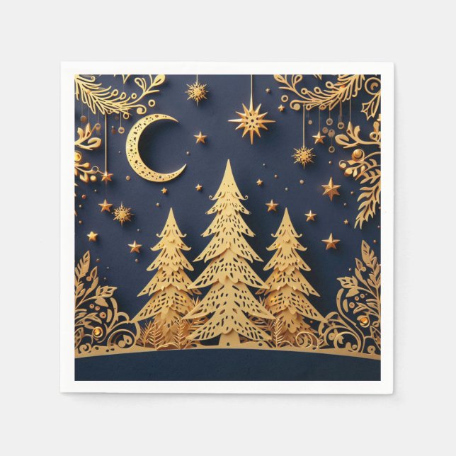 Guardanapo De Papel Magical Tree Scene – Yuletide Glimmers (Frente)