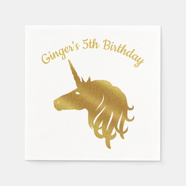 Guardanapo De Papel Magical Unicorn Birthday Napkin (Frente)