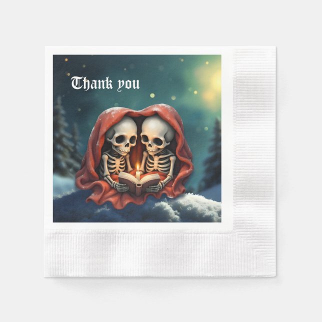 Guardanapo De Papel Magical winter moments, two skeletons (Frente)