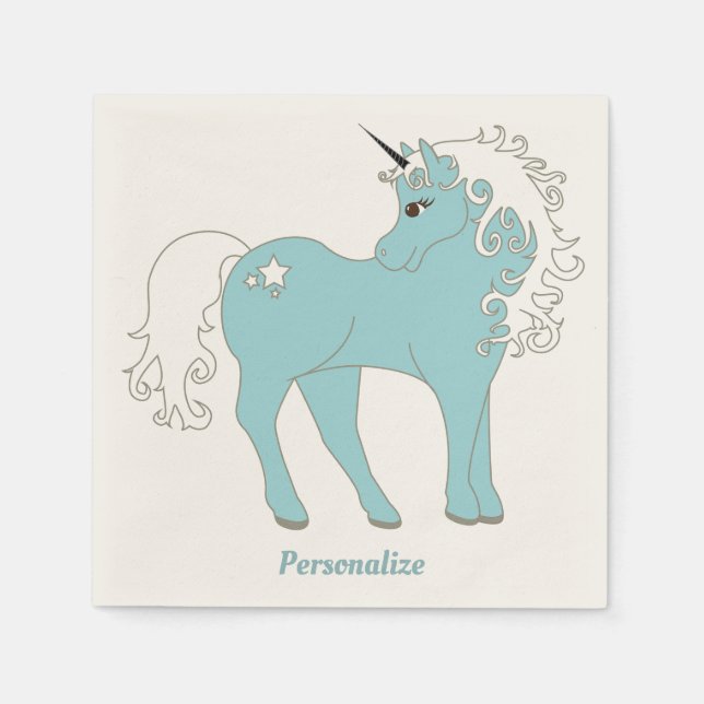 Guardanapo De Papel Magnética Unicórnio Cute e Adorável com Estrela (Frente)