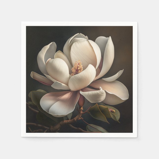 Guardanapo De Papel Magnolia Fllower Paper Napkin (Frente)