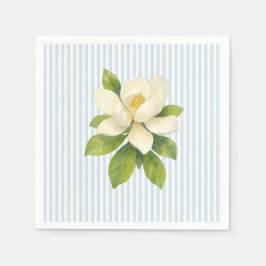 Guardanapo De Papel Magnolia Flower Custom Wedding Blue Stripe