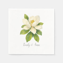 Guardanapo De Papel Magnolia Flower Custom Wedding Monogram 