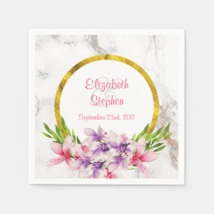 Guardanapo De Papel Magnolias de Aquarela, Casamento de Textura de Má