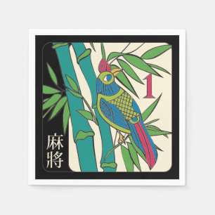 Guardanapo De Papel Mah Jongg Azulejos Bird Napkins
