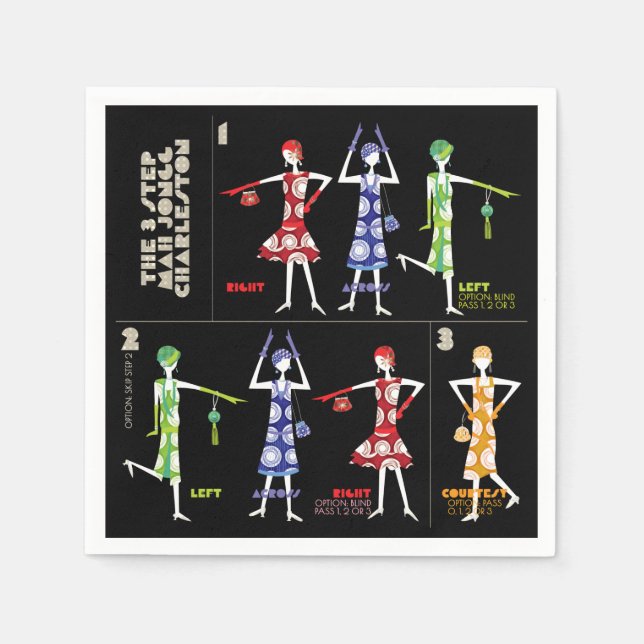 Guardanapo De Papel Mah Jongg Charleston Napkins (Frente)