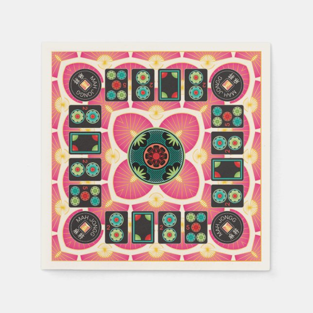 Guardanapo De Papel Mah Jongg Fan 2025 Napkins (Frente)