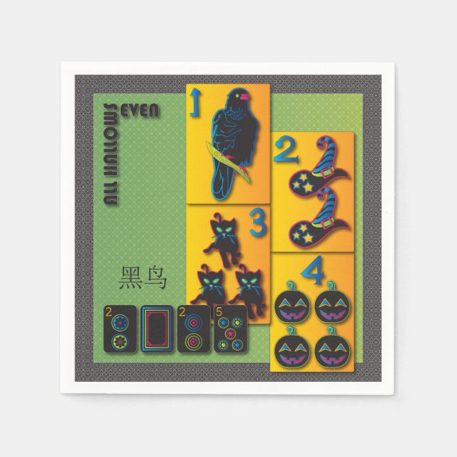 Guardanapo De Papel Mah Jongg Halloween Napkins (Frente)