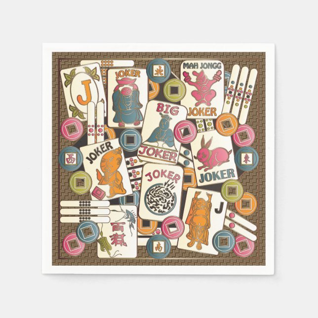 Guardanapo De Papel Mah Jongg Jokers (Frente)