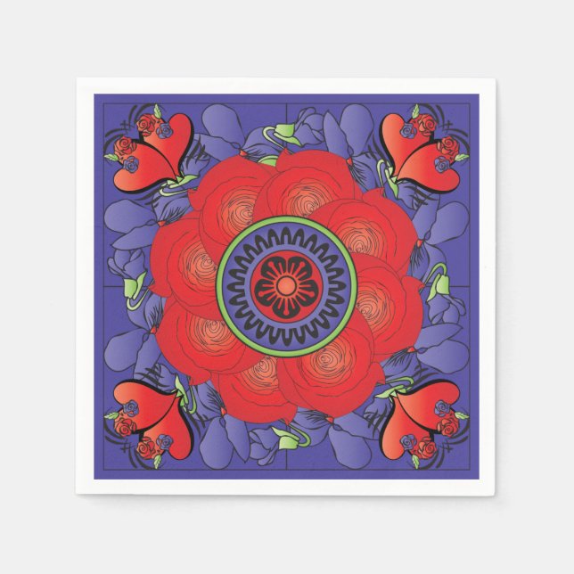 Guardanapo De Papel Mah Jongg Rosa Napkins (Frente)