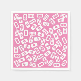 Guardanapo De Papel Mahjong azulejo branco em rosa-bebê