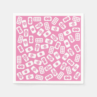 Guardanapo De Papel Mahjong azulejo branco em rosa-bebê
