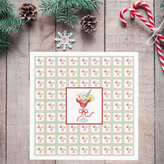 Guardanapo De Papel Mahjong Cocktails Natal Verde do Grande Milênio (Criador carregado)