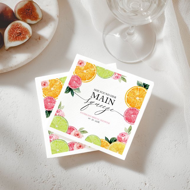 Guardanapo De Papel Main Squeeze Citrus Floral Chá de Noiva (Criador carregado)