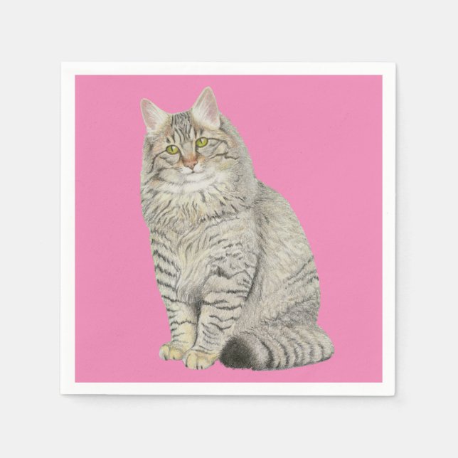 Guardanapo De Papel Maine Coon Cat Napkins (Frente)