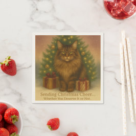 Guardanapo De Papel Maine Coon Christmas Napkins | Funny Holiday Table