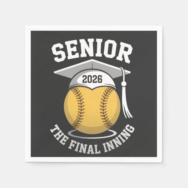Guardanapo De Papel Mais velho A Graduação Final De Softball Em 2026 (Frente)