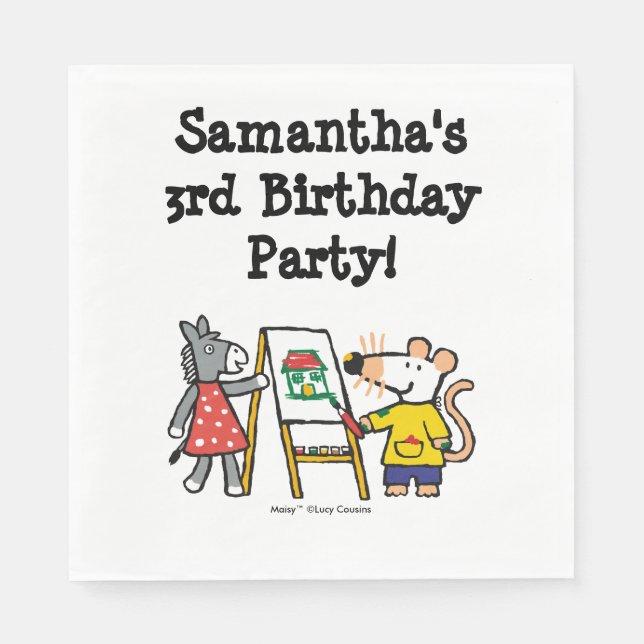 Guardanapo De Papel Maisy e Dotty Paint na pré-escola (Frente)