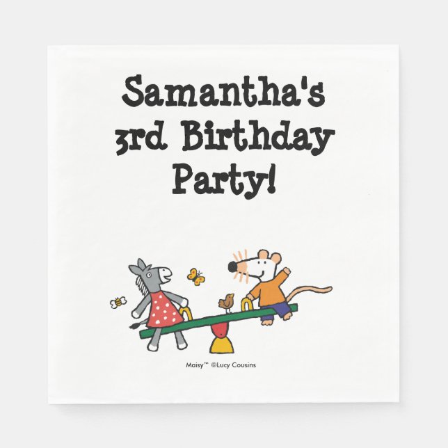 Guardanapo De Papel Maisy e Dotty Seesaw no Playground (Frente)