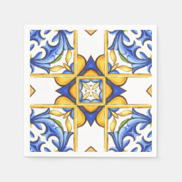 Guardanapo De Papel Majolica,azulejo Mediterrâneo,