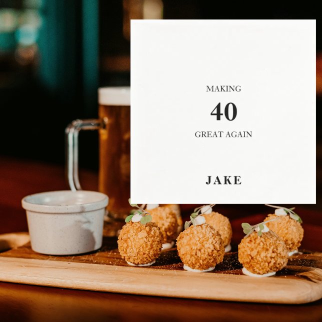 Guardanapo De Papel Making 40 Great Again Black Text Birthday Party (Criador carregado)