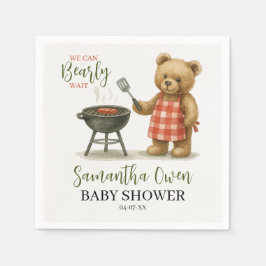 Guardanapo De Papel Mal Podemos Esperar Churrasco Baby Shower Menino