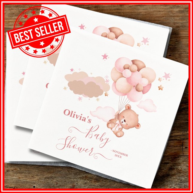 Guardanapo De Papel Mal Podemos Esperar Churrinho de Bebê Menina Rosa (Criador carregado)