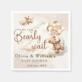 Guardanapo De Papel Mal Podemos Esperar Chuvinha Marrom Baby Shower