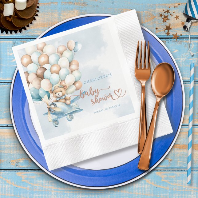 Guardanapo De Papel Mal Podemos Esperar Ursinho de Pelúcia Chá de Bebê (We can bearly wait baby shower paper napkins, baby shower decor,)