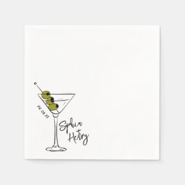 Guardanapo De Papel Mala Desenhada Suja Martini Cocktail