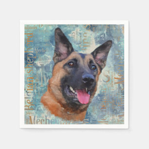 Guardanapo De Papel Malinois - pastor belga - Mechelaar
