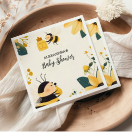 Guardanapo De Papel Mamãe de vindima para Chá de fraldas Floral Amarel