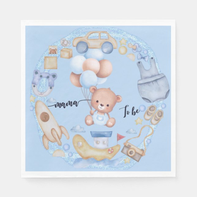 Guardanapo De Papel Mamãe é Azul (Frente)