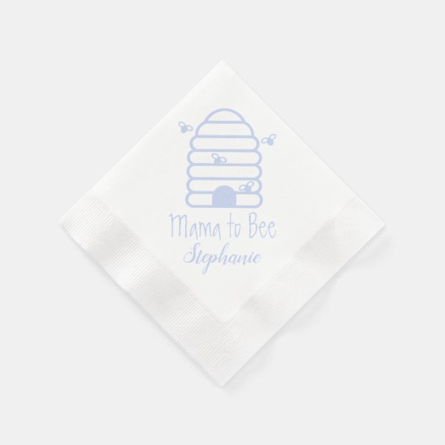 Guardanapo De Papel Mamãe para Bee Blue Hive Chá de fraldas Napkins (Canto)