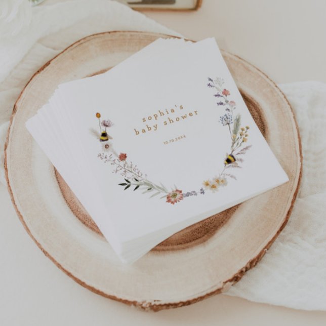 Guardanapo De Papel Mamãe para Bee Wildflower Chá de fraldas (Criador carregado)